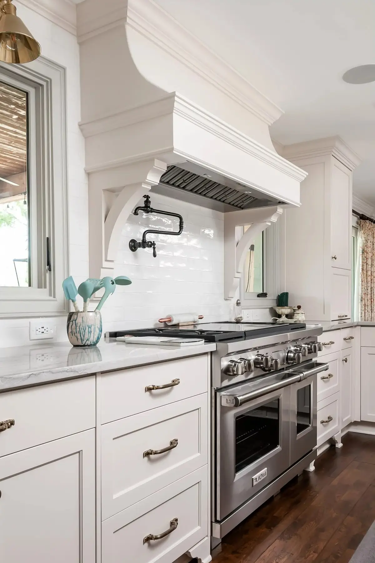 Lake Dr, Princeton, NJ 08540 12 | The Home X Built-in bar with glass storage, vertical backsplash, and white oak drawers in Princeton, NJ remodel