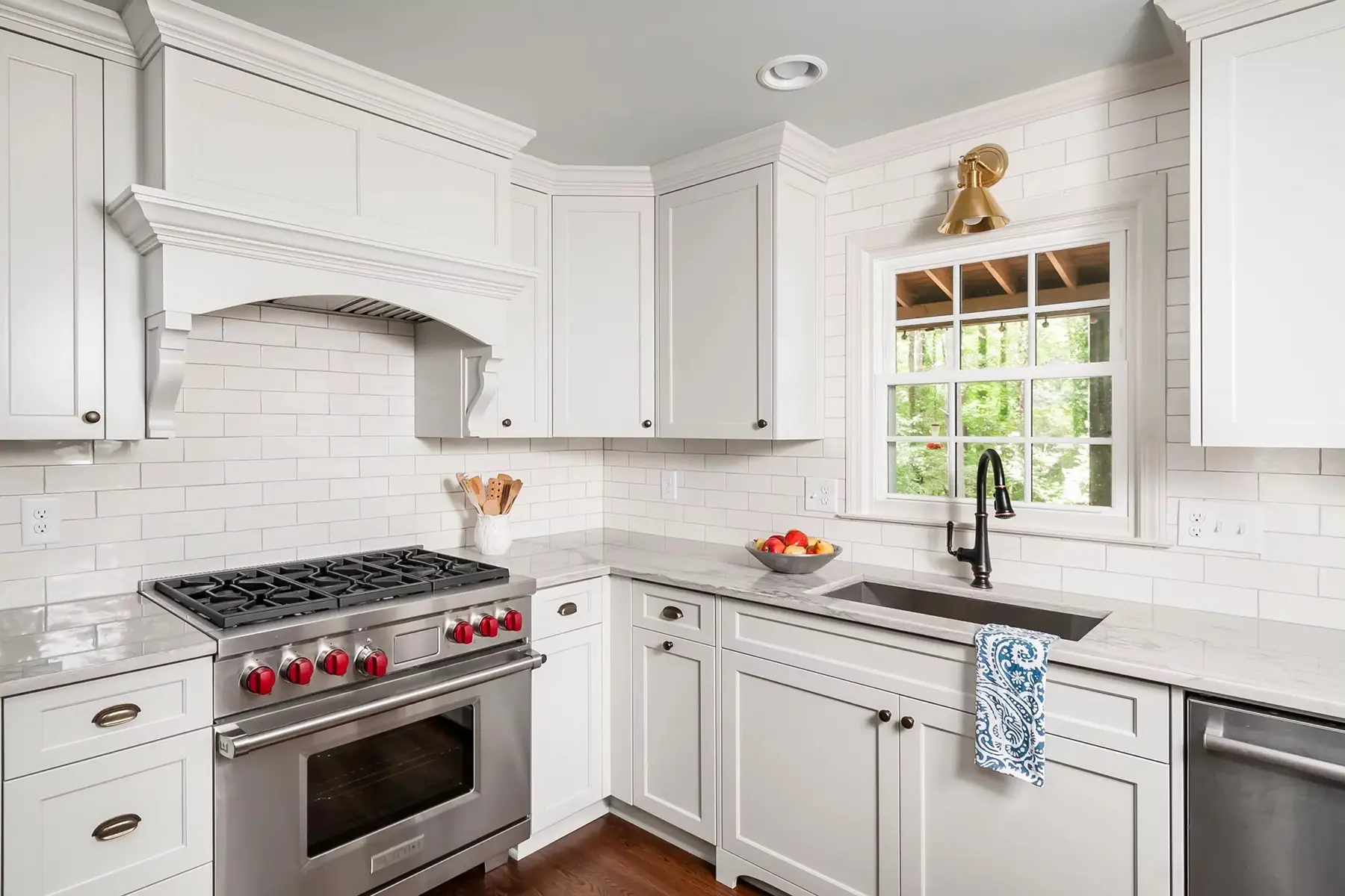 Pineville Rd, Newtown, PA 18940 3 | The Home X White and greige kitchen with oversized island and dark wood accents.