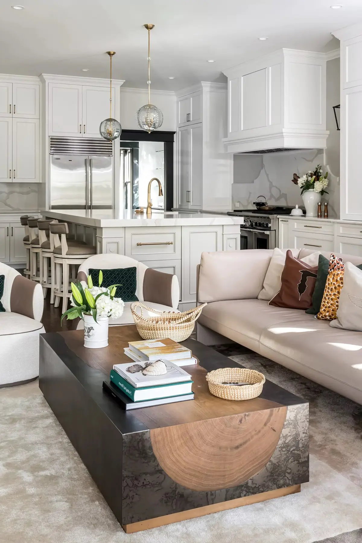Moore St, Princeton, NJ 08540 14 | The Home X Two-tone kitchen with warm wood island and white cabinetry.