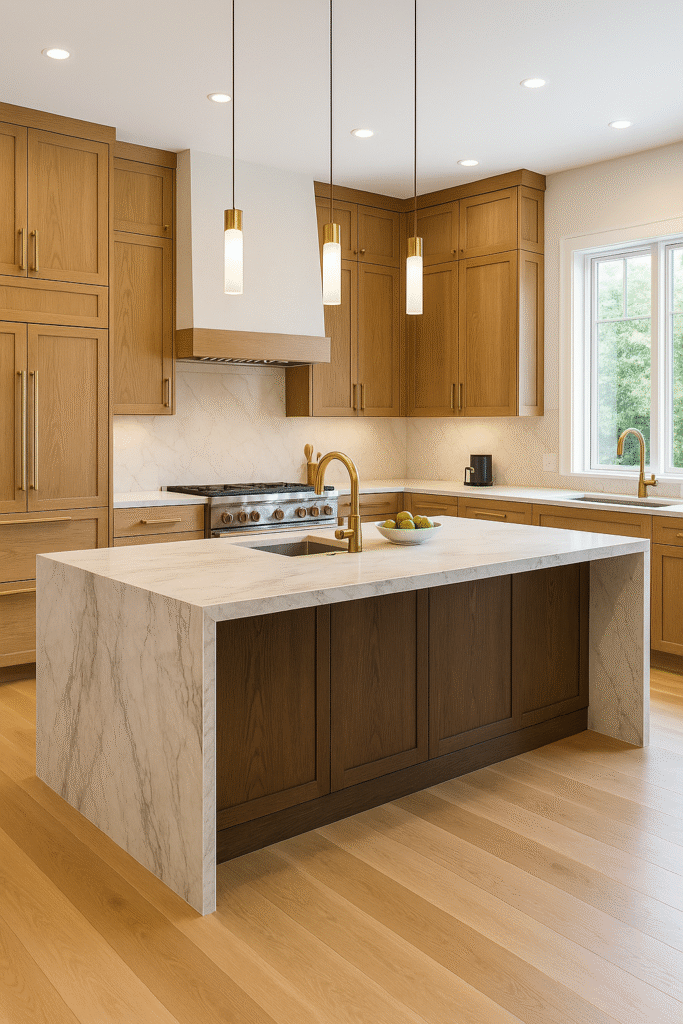 Luxury Princeton kitchen with quartzite waterfall island, rift-sawn white-oak cabinets, brass fixtures, and pro-grade range.









Ask ChatGPT
