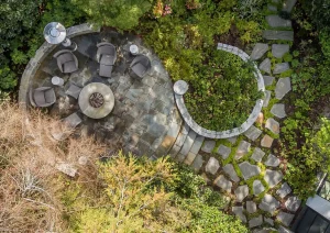 Aerial view of luxury home remodel and landscape project at 07 Pidcock Creek Rd in New Hope, PA, by The Home X.